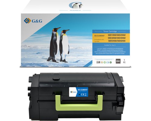 Kompatibel mit Lexmark 58D2H00 Toner [modell] (15.000 Seiten) - Marke: G&G