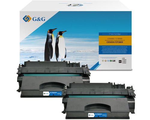 Kompatibel mit HP 05XD/ 80X / 280XD/ CE505XD / CF280XD / Canon 719H XL-Toner Doppelpack jetzt kaufen - Marke: G&G