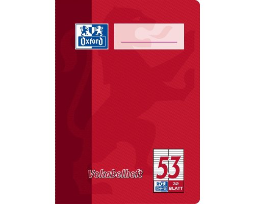 Oxford Vokabelheft A6, 32 Blatt, Lineatur 53 (2 Spalten), 90 g/m²
