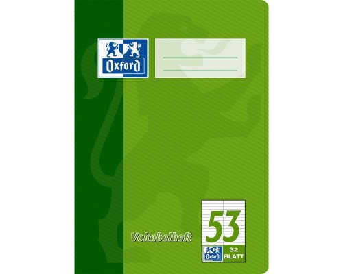 Oxford Vokabelheft A5, 32 Blatt, Lineatur 53 (2 Spalten), 90 g/m²