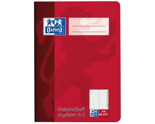Oxford Vokabelheft mit Register A5, 48 Blatt, mit Register A-Z