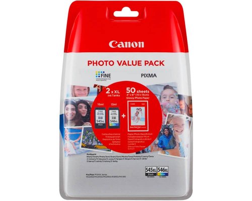 Canon Photo Value Pack: PG-545XL/ CL-546XL und 50 Blatt Fotopapier jetzt kaufen