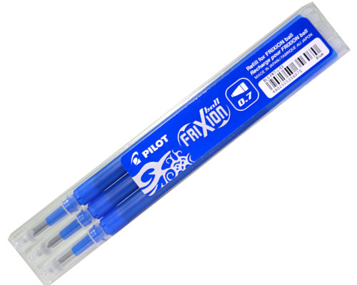 3 Ersatzminen für den PILOT Frixionball Clicker Tintenroller Farbe blau 07