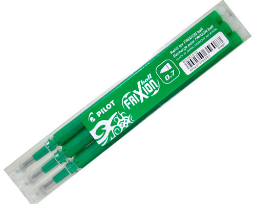 3 Ersatzminen für den PILOT Frixionball Clicker Tintenroller Farbe grün 07