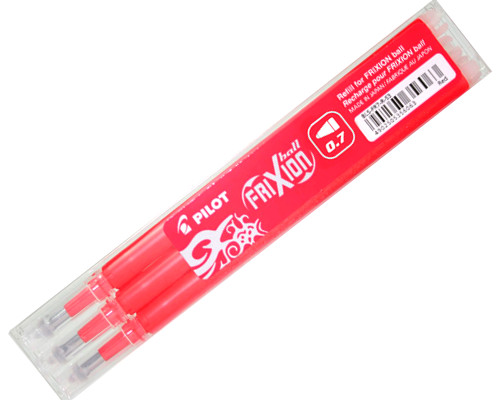 3 Ersatzminen für den PILOT Frixionball Clicker Tintenroller Farbe rot 07