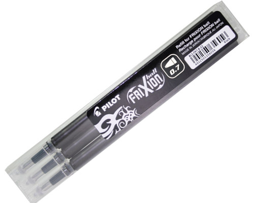 3 Ersatzminen für den PILOT Frixionball Clicker Tintenroller Farbe Schwarz 07
