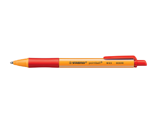 STABILO Kugelschreiber pointball, Druckmechanik, Strichstärke: 0,5 mm, Farbe: rot - 6030/40