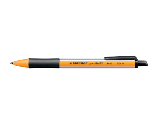 STABILO Kugelschreiber pointball, Druckmechanik, Strichstärke: 0,5 mm, Farbe: Schwarz - 6030/46