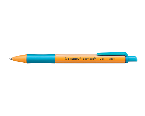 STABILO Kugelschreiber pointball, Druckmechanik, Strichstärke: 0,5 mm, Farbe: türkis - 6030/51