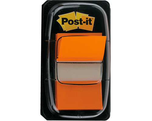 Post-it Index 680 Haftmarker orange 25,4 x 43,2mm - 50 Stück im Spender