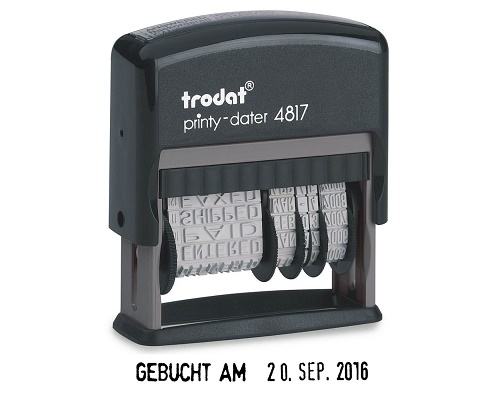 trodat Printy 4817 Datums- und Textstempel mit Datum und wählbarem Text, selbstfärbend