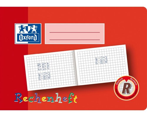 Oxford Rechenheft, A5 quer 16 Blatt, Lineatur R, 90 g/m²