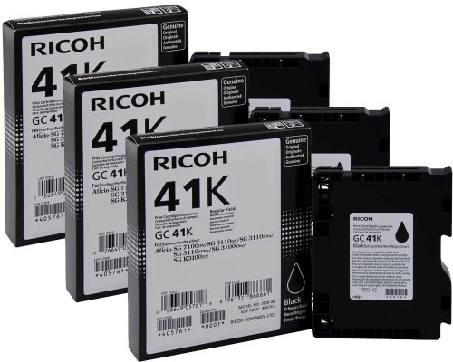 3 Original Ricoh-Gelkartusche GC-41K/ 405761 jetzt kaufen (3 x 2.500 Seiten) Schwarz