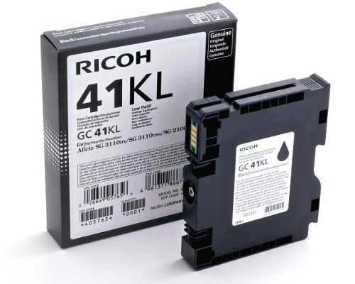 Original Ricoh-Geljet-Druckerpatrone GC41KL 405765 für Ricoh Aficio SG2100N (600 Seiten nach ISO) Schwarz