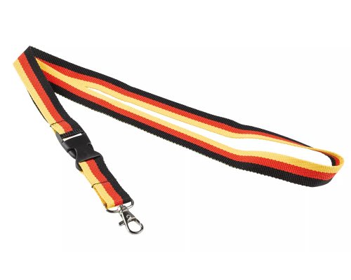 Schlüsselband - schwarz-rot-gold - ca. 49,6 cm lang für die Fußball-Party