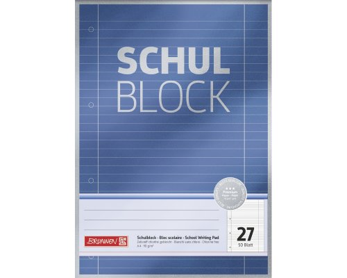 BRUNNEN Schulblock Lineatur 27, DIN A4, 90g, 50 Blatt