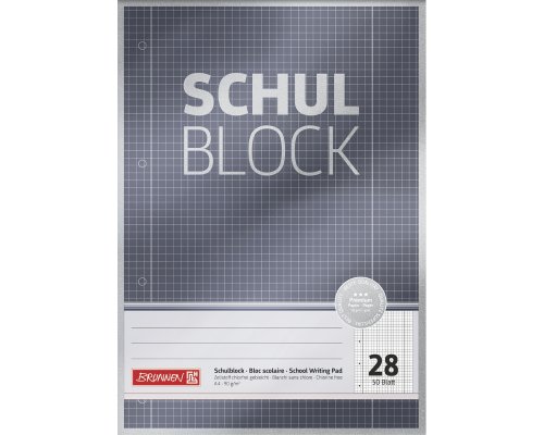 BRUNNEN Schulblock Lineatur 28, DIN A4, 90g, 50 Blatt