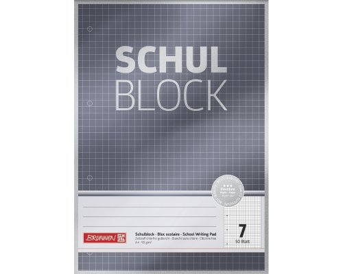 BRUNNEN Schulblock Lineatur 7, DIN A4, 90g, 50 Blatt