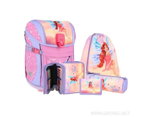Spirit SMART-Light Schulranzen Set Fee, 5-teilig mit LED-Magnet-Schloss und höhenverstellbaren Schultergurten