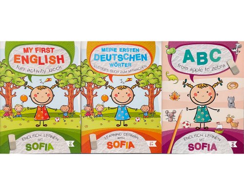 3er-Set Lernbücher ab 6 Jahren: Meine ersten deutschen Wörter, Englisch lernen ABC, My first english fun activity book