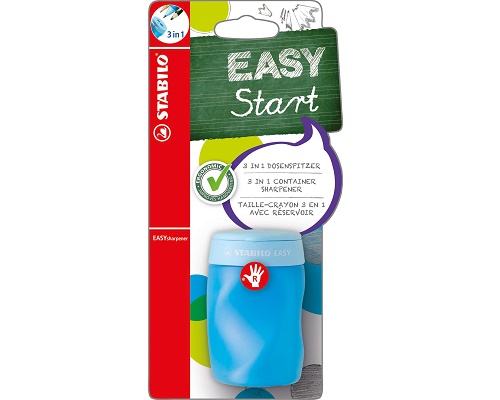 Ergonomischer Dreiloch-Dosenspitzer STABILO® EASYsharpener blau für Rechtshänder im Blister