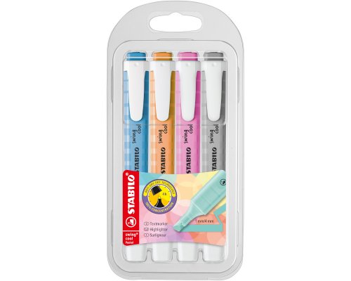 Textmarker STABILO swing cool pastell 4er-Etui