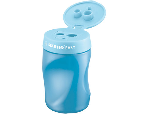 Ergonomischer Dreiloch-Dosenspitzer STABILO® EASYsharpener hellblau für Rechtshänder