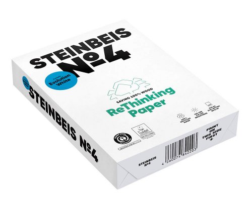 Steinbeis Recyclingpapier No4 Evolution-White - Blauer Engel - A4 80g 135er-Weiße 500 Blatt