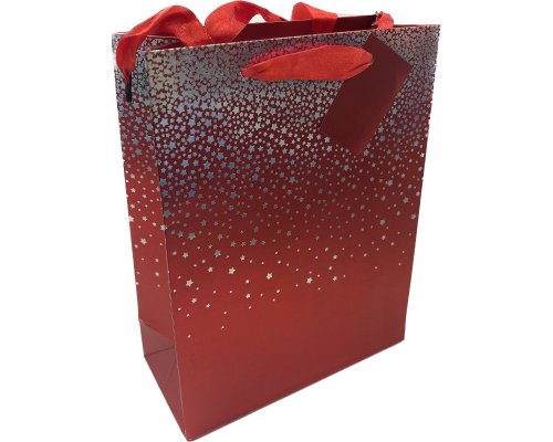 Geschenktüte Weihnachten - Motiv: Sterne - Größe: 23 x 18 x 8 cm