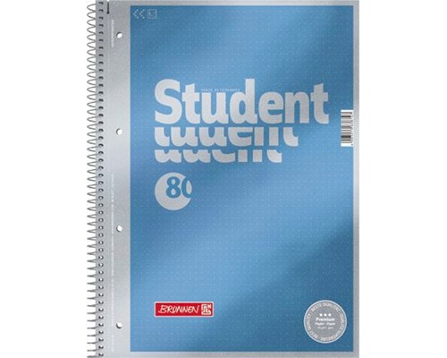 BRUNNEN Premium Collegeblock Student A4 „Dotted“ mit Rand 80 Blätter 90g/m² 4-fach gelocht