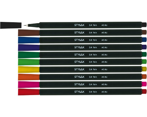 10 Stylex Fineliner/ Tintenfeinschreiber im Etui