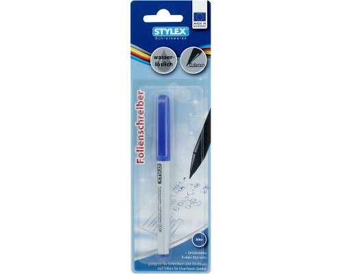 Stylex Folienstift wasserlöslich Schreibfarbe: blau oder Schwarz