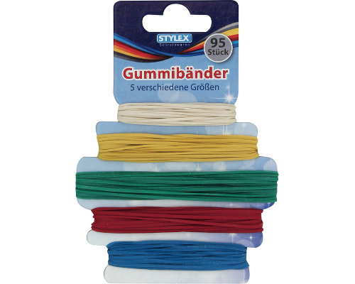 Stylex Gummiringe / Gummibänder 95 Stück in 5 Farben und Größen