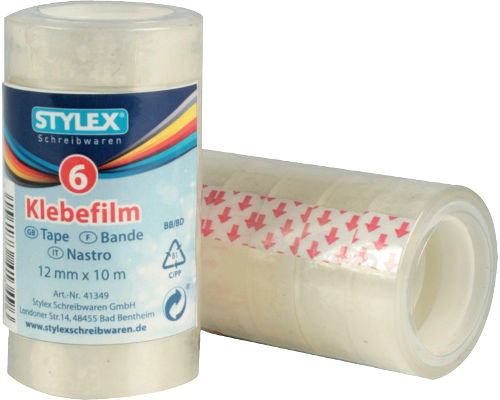 6 Rollen Klebefilm 10m:12mm transparent von Stylex