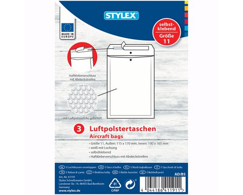3 Luftpolstertaschen Gr.11 von Stylex/ Innenmaß: 11 x 16 cm
