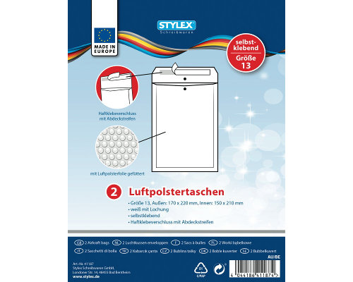 2 Luftpolstertaschen Gr.13 / Typ-C / innen: 15 x 21 cm