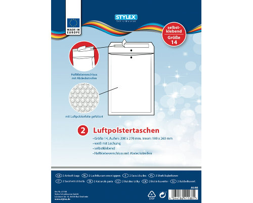 2 Luftpolstertaschen Gr.14 / Typ-D / innen: 18 x 26 cm