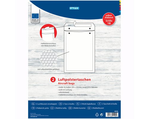 2 Luftpolstertaschen Gr.18 von Stylex/ Innenmaß: 27 x 36 cm