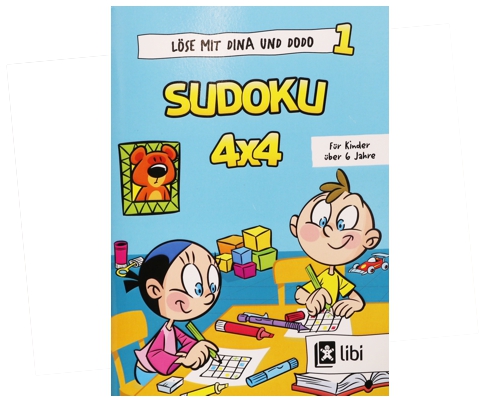 Rätselbuch SUDOKU 4x4, Löse mit Dina und Dodo 1 für Kinder über 6 Jahre