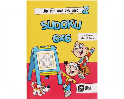 Rätselbuch SUDOKU 6x6, Löse mit Dina und Dodo 2 für Kinder über 8 Jahre