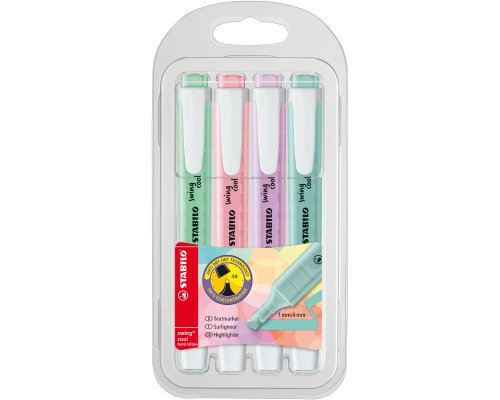 Textmarker STABILO swing cool pastell 4er-Etui