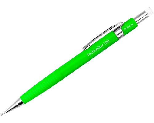 Druckbleistift Tecnoline 100 (0,5 mm, mit Radiertip, grün)