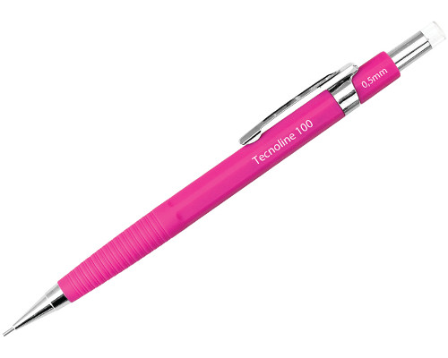 Druckbleistift Tecnoline 100 (0,5 mm, mit Radiertip, pink)