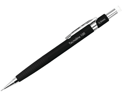 Druckbleistift Tecnoline 100 (0,5 mm, mit Radiertip, Schwarz)
