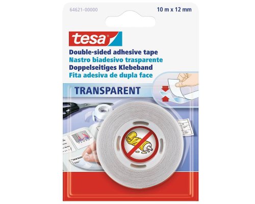 tesa doppelseitiges Klebeband, 10m:12mm, transparent