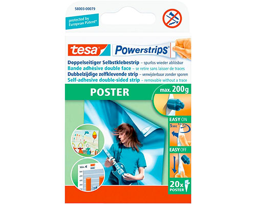 tesa Powerstrips Poster, 40x20mm, 20 Stück