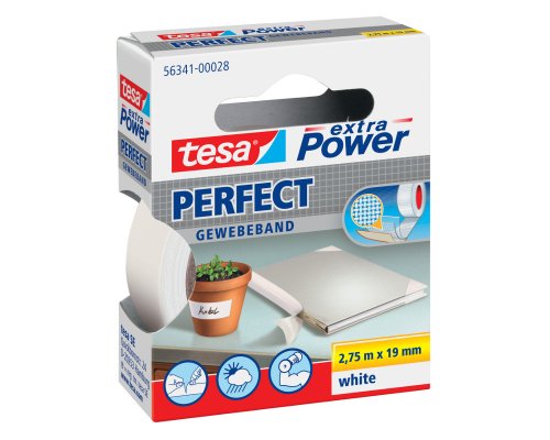 tesa extra Power Perfect Gewebeband, weiß