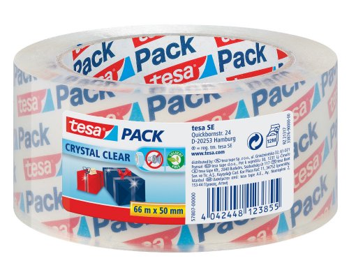 tesapack Paketband Crystal Clear, PP, 66m x 50mm