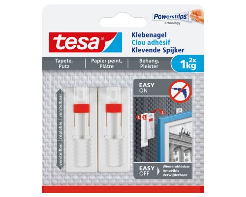 tesa Verstellbarer Klebenagel für Tapeten und Putz (1kg)
