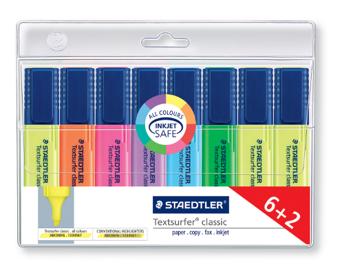Staedtler Textsurfer® classic Textmarker, nachfüllbar, Etui mit 8 Farben